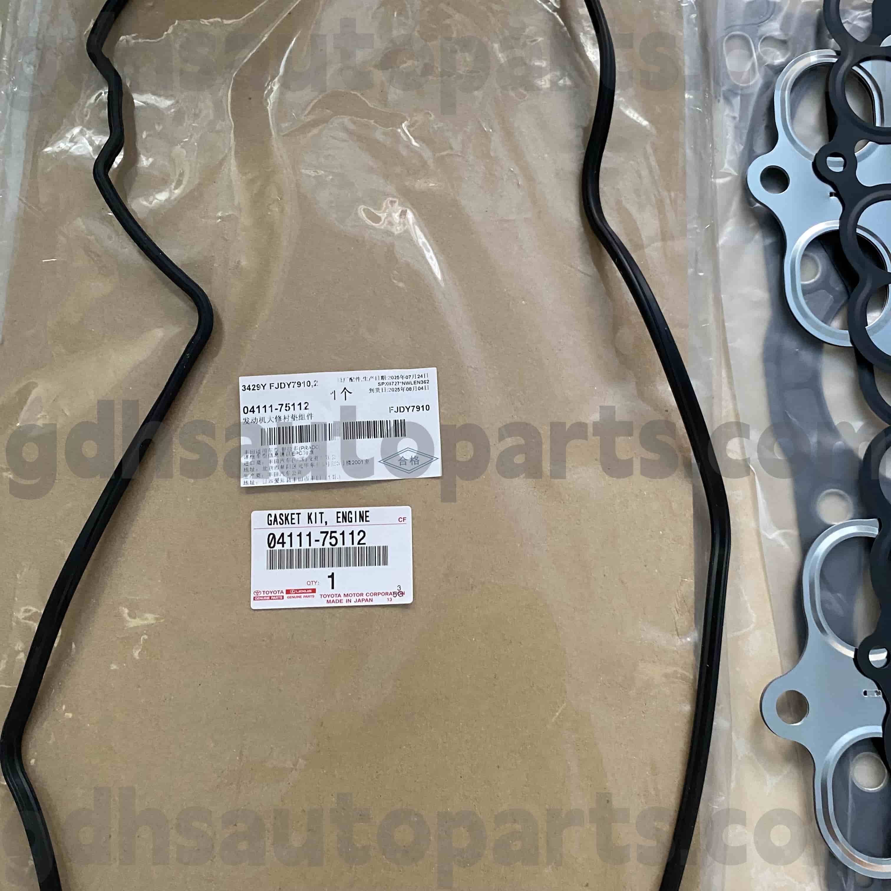 04111-75112 Toyota Piese Genuine Parts Kit de revizuire a motorului pentru Dyna200, Land Cruiser Prado