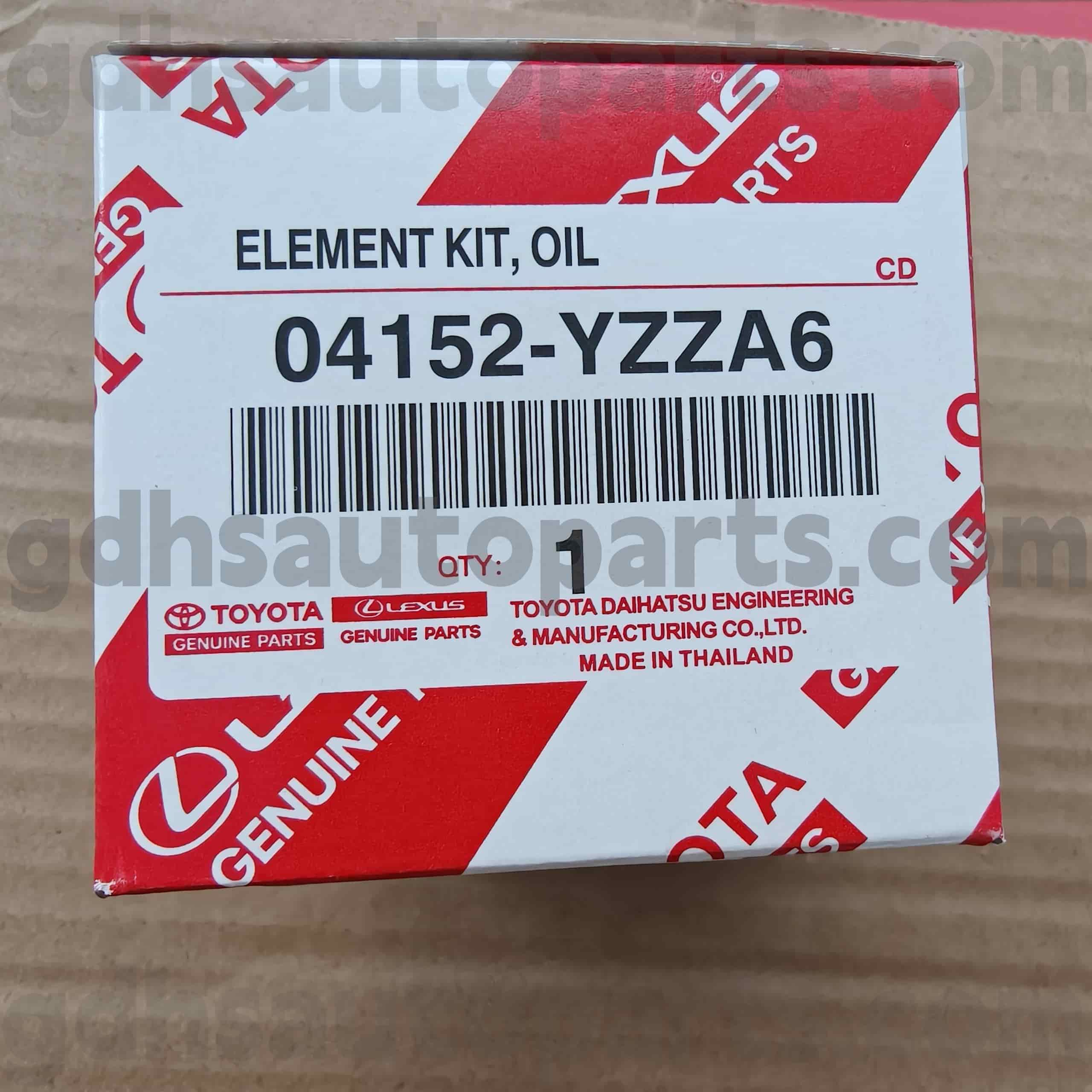 04152-yzza6 Toyota Filtru de ulei autentic pentru șasiu nr. ZRE18# ZGR2# Z.