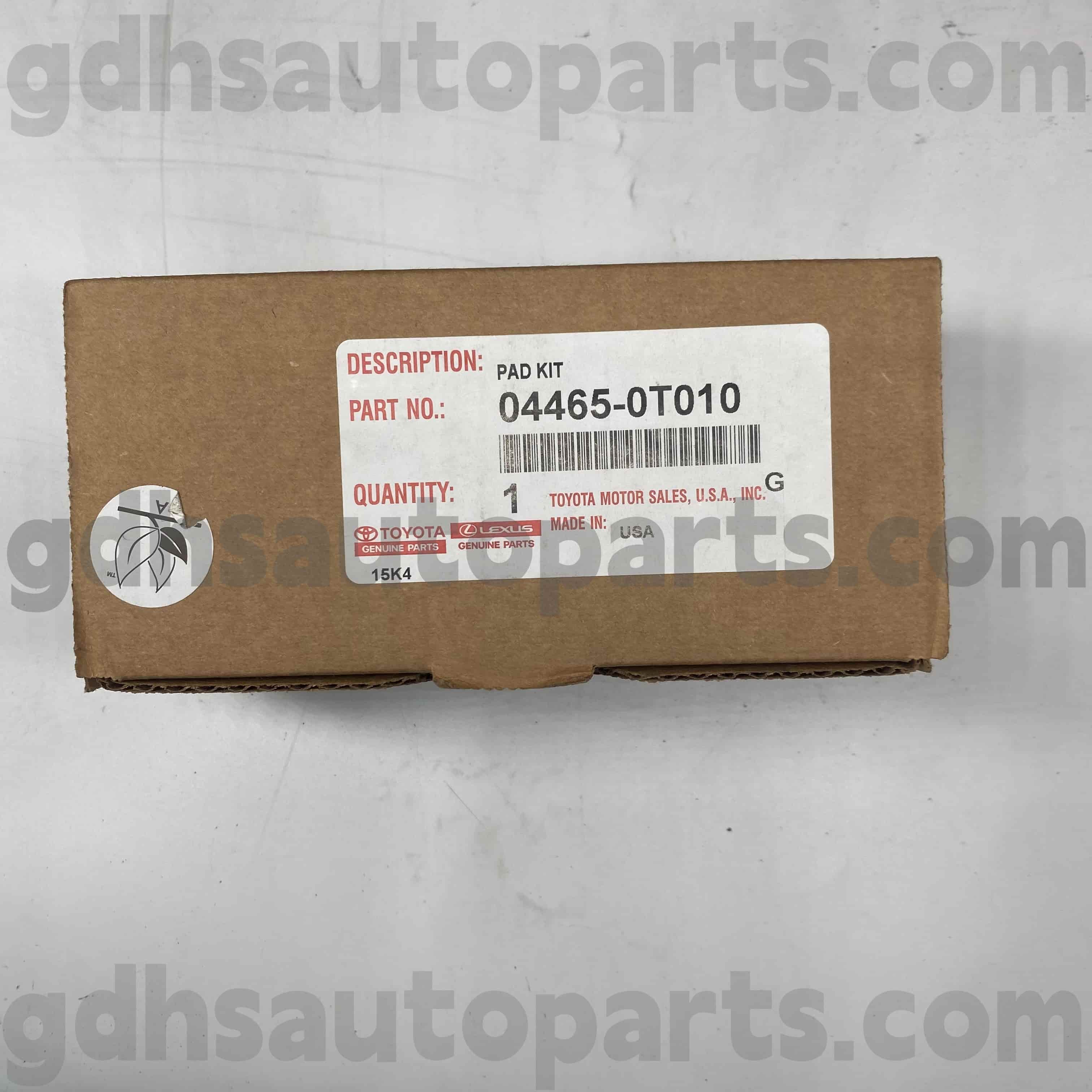 04465-0T010 Toyota Piese autentice Piese de frână față pentru șasiu Venza nr. Agv1# GGV1#