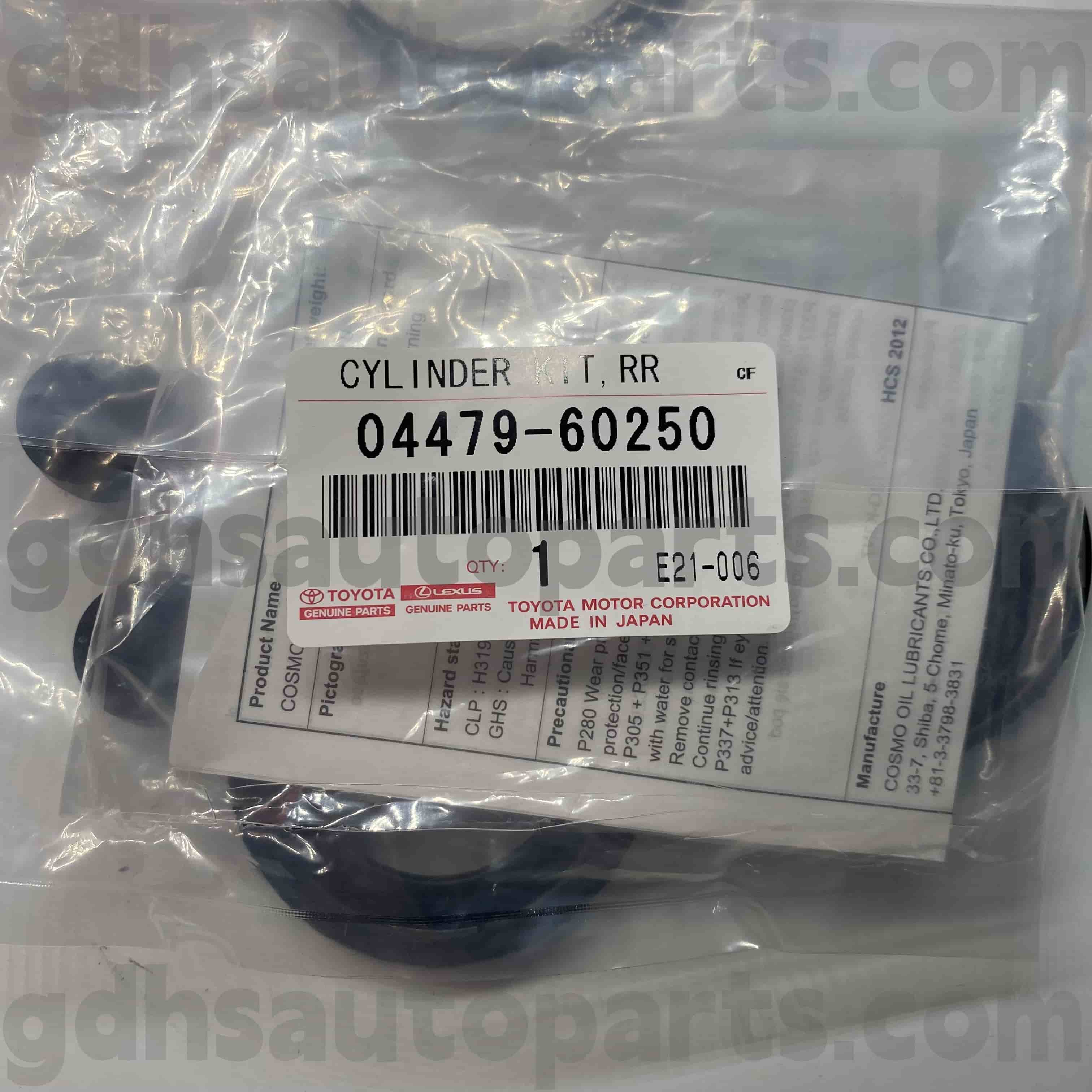 04479-60250 Toyota Piese autentice Kit de reparații pentru cilindri de frână spate pentru Cruiser Land, Lexus LX470 Șasiu nr. UZJ100