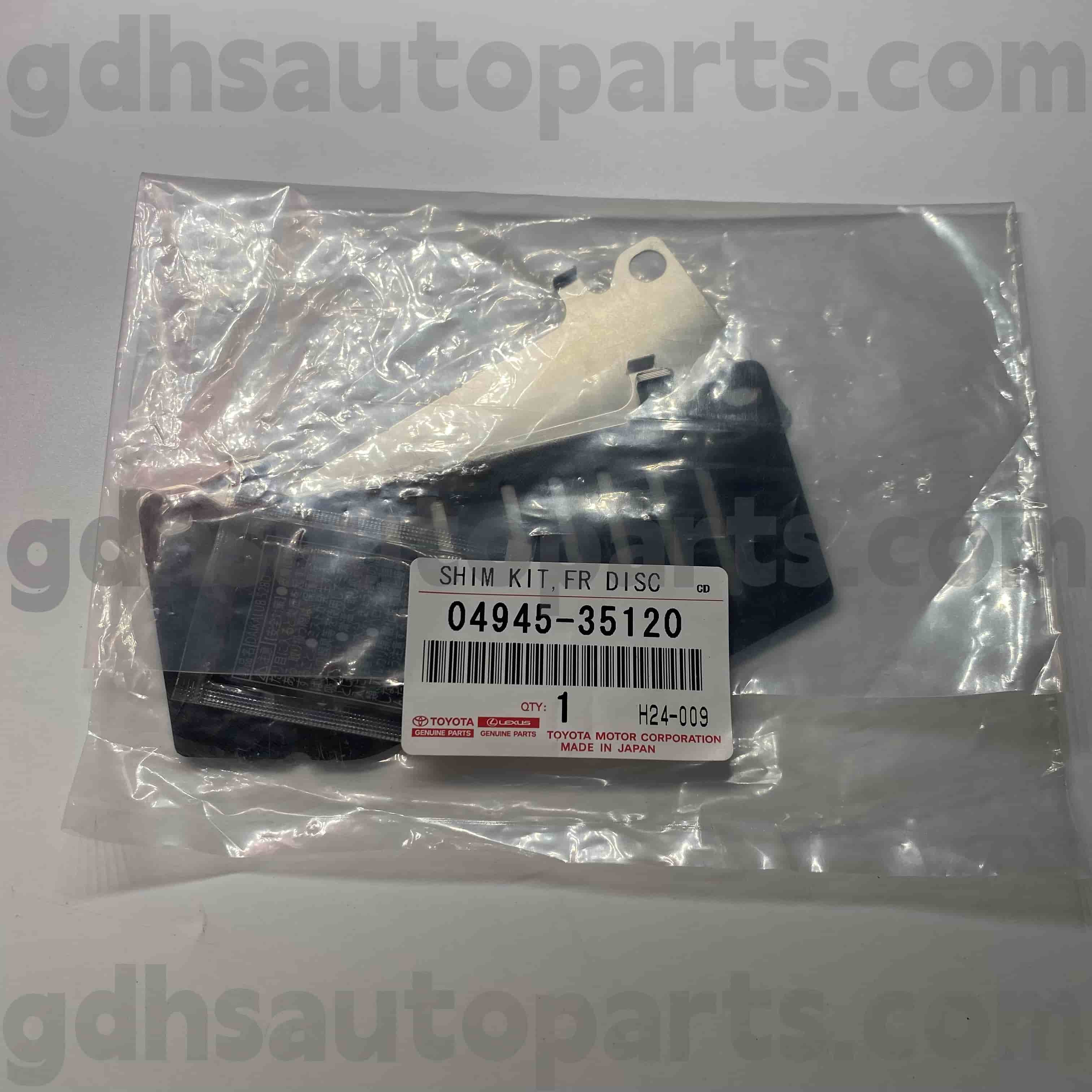 04945-35120 Toyota Piese autentice piese de izolare a sunetului de frână pentru Land Cruiser Prado, Fortuner, Hilux șasiu nr. TRJ120