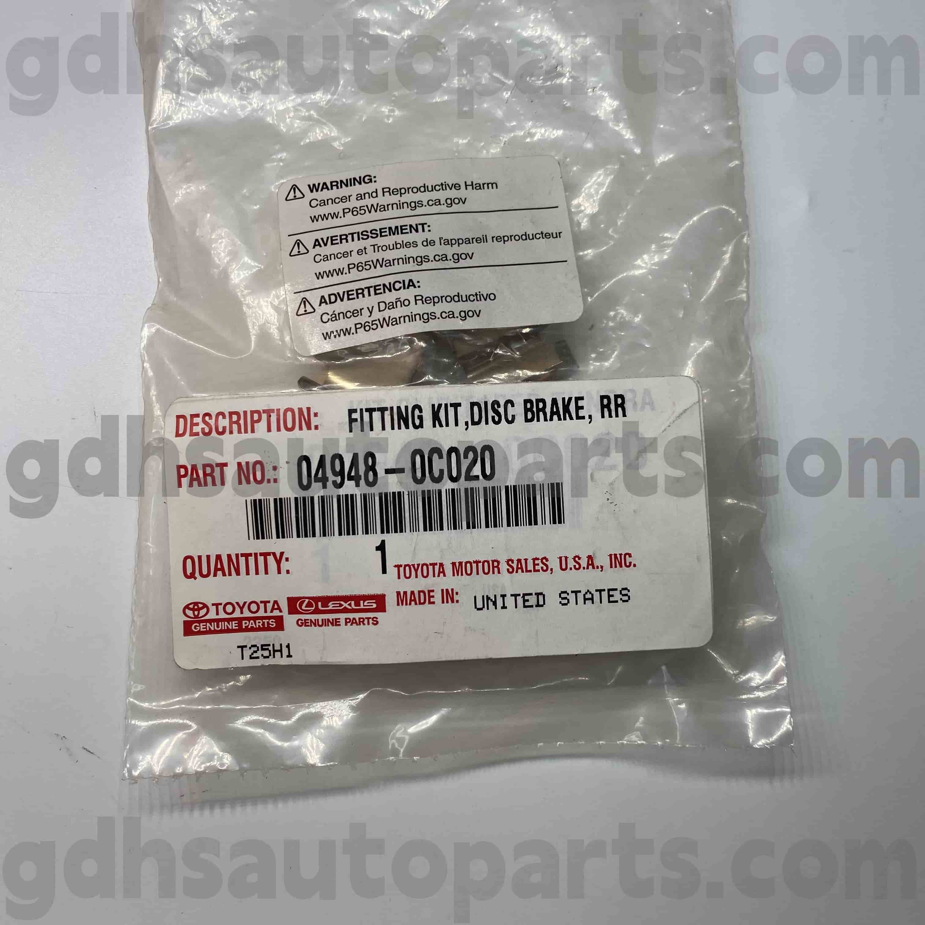 04948-0C020 Toyota Genuine Parts Parts Kit de reparație a padurilor pentru Sequoia, Tundra șasiu nr. UCK6#