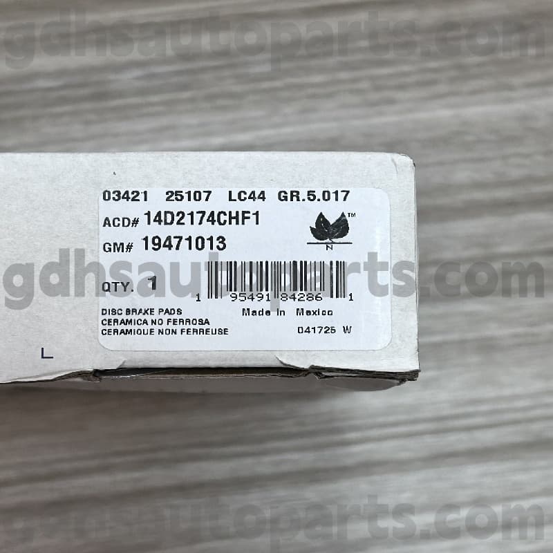 14D2174CHF1 ACDELCO BRAKE PAD pentru Escalade OE nr.19241013