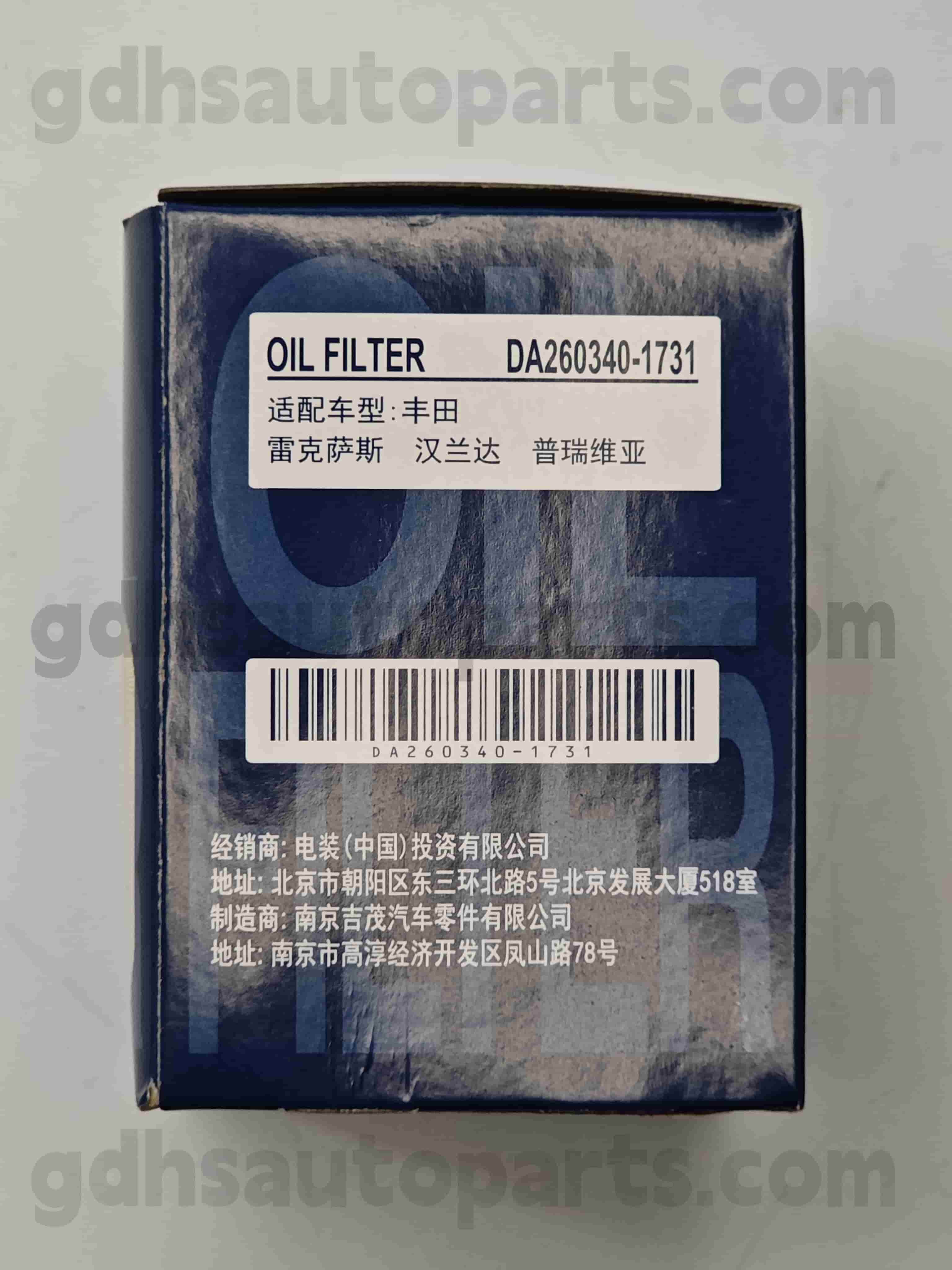 DA260340-1731 Toyota Piese autentice Filtru de ulei OE nr. 04152-yzzc1